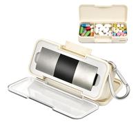 Aptbyte Custodia rigida per monitor ECG KardiaMobile a 6 conduttori con organizer per pillole integrato a 3 scomparti, scatola da viaggio 2 in 1, coperchio trasparente, inserto in silicone