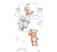 APTEX - Biancheria da letto con orsacchiotto sulla luna, 100 x 135 cm, 100% cotone