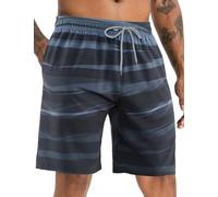 APTRO Costume da bagno da uomo, pantaloncini da bagno ad asciugatura rapida, pantaloncini da spiaggia grandi e alti, Wave Mk436, M
