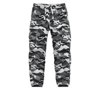 APTRO Pantaloni cargo da uomo con tasche multiple/pantaloni da lavoro da uomo/pantaloni da jogging combinati/pantaloni della tuta casual con coulisse in cotone mimetico/comodo e senza zip, Grigio