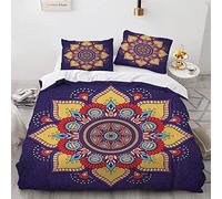 ApttEk Boho Chic Bohemien Copripiumino Copripiumini Poliestere Morbido 240 X 260 Cm Copripiumino Matrimoniale 3D Durevole E Ad Asciugatura Rapida + Federa 50X75 Cm