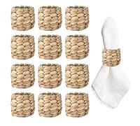 APTWOW Set di 12 portatovaglioli rustici intrecciati a mano, anelli portatovaglioli autunnali, feste, Natale, Capodanno, stoviglie del Ringraziamento, portatovaglioli pasquali