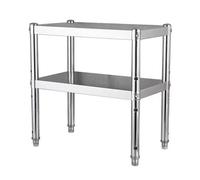 ApuaVireo&Co Banco da lavoro doppio in acciaio inossidabile con ripiani aperti dal pavimento al soffitto, tavolo da lavoro in metallo regolabile in laminato for cucina(70x60x60cm/27.5x23.6x23.6)