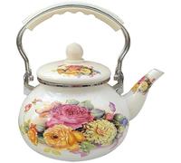 ApuaVireo&Co Bollitore da tè smaltato 2,5 litri, teiera a forma di fiore for fornello, in acciaio floreale for cucina domestica e picnic