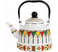 ApuaVireo&Co Bollitore for il tè in smalto floreale, teiera smaltata for fornello, colorata for acqua calda e caffè con manico ergonomico(1.7L)