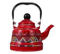 ApuaVireo&Co Bollitore for il tè smaltato, teiera smaltata retrò for fornello, for caffè e acqua in acciaio con manico, motivo geometrico ad albero for la cucina di casa(Reda 1.1l)