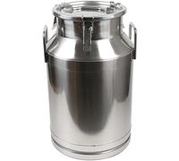 ApuaVireo&Co Bricco per il latte in acciaio inox 304 con coperchio richiudibile, robusta brocca per il trasporto del latte, secchio per vino, bottiglia per liquidi e solidi (60 L)