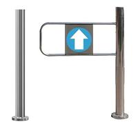 ApuaVireo&Co Cancello di sicurezza con chiusura automatica con fissaggio su palo, porta a battente manuale 90 gradi, accesso unidirezionale per fabbriche e supermercati(Silverr,75x100cm (30x39in))