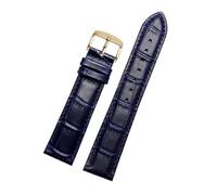 ApuaVireo&Co Cinturino for orologio in vera pelle for uomo e donna, accessori for orologi(Dark Blue Pin Gold,14 mm)