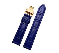 ApuaVireo&Co Cinturino for orologio in vera pelle for uomo e donna, accessori for orologi(Royal Blue Gold,22 mm)