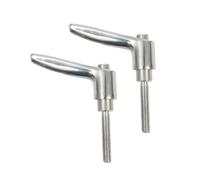 ApuaVireo&Co Confezione da 2 manopole con perno filettato maschio M5 in acciaio inossidabile 304, maniglia a leva di serraggio regolabile(M5*32 female)