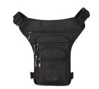 ApuaVireo&Co Marsupio da uomo, marsupio per motociclista, borsa a tracolla con tasche multiple, nylon for, One color, Black