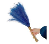 ApuaVireo&Co Pampas Grass Grande 10 pz Fiori Artificiali Colorati Bouquet Creativo di Pampas Simulata Bellissima Erba Finta Soffice(Dark Blue)