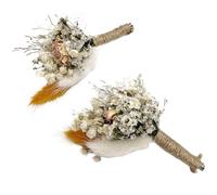 ApuaVireo&Co Pampas Grass, grande mini bouquet di fiori secchi, decorazione for matrimoni, fiori naturali conservati, erba della pampa for inviti, creazione di biglietti fai da te(L53,10pcs)