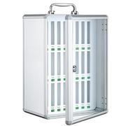 ApuaVireo&Co Prigione for telefono, armadietto portadocumenti tascabile in lega di alluminio con maniglia portatile, serratura a chiave, montaggio a parete(27x20x28cm/11x8x11in)