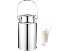 ApuaVireo&Co Secchio for il trasporto del latte in acciaio inossidabile 201, contenitore for il trasporto del latte agricolo con coperchio sigillato in silicone(10L)