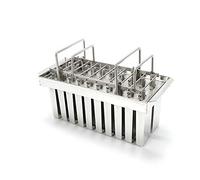 ApuaVireo&Co Stampi for ghiaccioli in acciaio inossidabile, 20 stampi for ghiaccioli commerciali a doppia fessura con coperchio, capacità singola tazza 85 g
