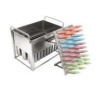 ApuaVireo&Co Stampo for ghiaccioli a testa piatta, stampi for ghiaccioli for uso domestico/commerciale, stampo for gelato con bastoncini(30Pcs 85g/0.19lbs Round Head Double Groove)