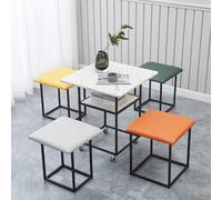ApuaVireo&Co Tavolino impilabile 5 in 1, sgabelli impilabili, pouf impilabile e tavolino da caffè, set da 5 pezzi, sedia a cubo con rotelle girevoli, sgabello for soggiorno, ufficio domestico(B Square