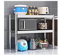 ApuaVireo&Co Tavolo da lavoro in acciaio inossidabile spesso for cucina da ristorante a 2 livelli. La parte inferiore del triangolo invertito ha piedini regolabili fissi.(51.2x19.7x31.5in)