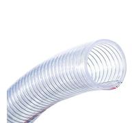ApuaVireo&Co Tubo flessibile in PVC, diametro interno 102 mm, tubo flessibile in vinile rinforzato trasparente, lunghezza 1 m con 2 morsetti, tubo elicoidale in filo d'acciaio(Wall Thickness 6.5mm)