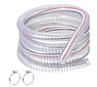 ApuaVireo&Co Tubo flessibile in PVC, spessore della parete 5,5 mm, filo di acciaio trasparente con 2 morsetti, lunghezza 3,3 piedi, pompa, tubo resistente, facile da usare, forma curva(ID 89mm)