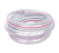 ApuaVireo&Co Tubo flessibile in PVC, spessore della parete 5 mm, filo di acciaio trasparente con 2 morsetti, lunghezza 3,3 piedi, tubo flessibile durevole a bassa pressione(ID 45mm)