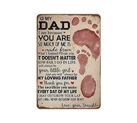 Apular Poster da parete con scritta in lingua inglese "to my dad I am because so much of me is made from you", poster da parete con stampa di piedi rossi, 20,3 x 30,5 cm, poster in metallo da parete