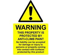 APULAR Targa in metallo con scritta in lingua inglese "CCTV Security Warning This Property is Protected by Anti-Climb Paint", regalo di compleanno, fattoria, giardino, cortile, decorazione per la casa