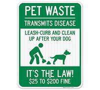 Apular Targa in metallo con scritta "Pet Waste Leash-Curb and Clean Up After Your Dog It's The Law $25 to $200" Fine Sign Home Wall Decor Novità Regalo di Compleanno Giardino Yard Signs Vintage Stampa