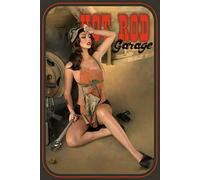 Apular Targa in metallo da 20,3 x 30,5 cm, stile retrò, con scritta "Hot Rod Garage", con scritta in lingua inglese "Pin Up Girl" (lingua italiana non garantita)