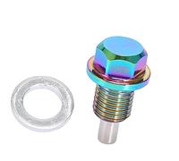 Aputoxz Accessorio 1 Set M12x1.5 Multicolore Magnetico Tappo di Scarico Olio Sump Pan Dado Bullone Vite con Guarnizioni Auto