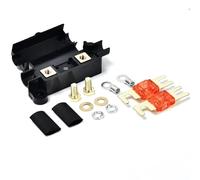 Aputoxz Kit portafusibili in linea da 12 V con terminali termorestringenti, 2 fusibili a lama MIDI da 50 A, impermeabile, stile ANL, blocco fusibili per amplificatore per auto, per sistemi audio