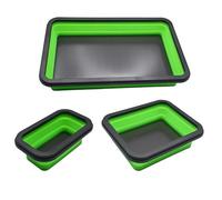 Aputoxz Set di vassoi magnetici pieghevoli, in silicone, per bulloni, viti, dadi, strumenti meccanici da uomo, verde