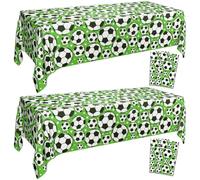 APUXXJUPA Tovaglia da calcio - 4 pezzi tovaglia rettangolare per bambini, decorazioni per feste di compleanno, forniture a tema sportivo, 130 x 220 cm