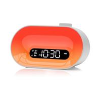 APUZOM Risveglio Luminoso Simulatore d'Alba, Sveglia Mattina con 7 Suonerie, 30 Suoni Lenitivi, 2 Sveglie, Snooze, Timer, 20 Livelli di Luminosità Luce Notturna Bambino, Lampada da Comodino per