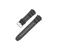 APVMFMKLTG Cinturino For Orologio In Silicone Adatto For Casio Adatto For MCW-100H/110H/W-S220/HDD-S100 WV-200/AE-2000/2100 Cinturino In Resina 16mm Accessori For Orologi(16mm black silver)