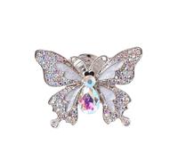 APVPOPOKGM 2 pezzi blu rosa cristallo diamante farfalla maniglie for mobili decorazione maniglia porta cassetto comò manopola tirare(White)