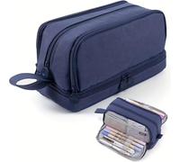 APVPOPOKGM Astuccio multiscomparto for studenti, for il ritorno a scuola, grande capacità, impermeabile, carino, cancelleria coreana for la scuola(Blue 1pc)