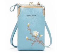 APVPOPOKGM Borse a Tracolla da Donna Borsa a Tracolla con Ricamo alla Moda for Donna in Pelle PU, Portafogli, Borse a Tracolla for Cellulare, Borse da Donna con Cerniera(B)