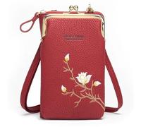 APVPOPOKGM Borse a Tracolla da Donna Borsa a Tracolla con Ricamo alla Moda for Donna in Pelle PU, Portafogli, Borse a Tracolla for Cellulare, Borse da Donna con Cerniera(E)