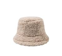 APVPOPOKGM Cappello da pescatore morbido e carino for donne e uomini, cappello da pescatore peloso, berretto invernale caldo(Beige)