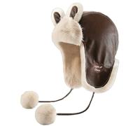 APVPOPOKGM Cappello invernale da donna con paraorecchie spessi e caldi, antifreddo, in caldo cotone, con orecchie di gatto(Coffee)