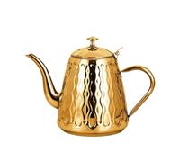 APVPOPOKGM Pentola for Ananas in Acciaio Inossidabile Spesso con Filtro, bollitore for Il tè, caffettiera, Ristorante dell'hotel(Golden-1.5L)