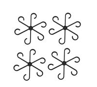 APVPOPOKGM Supporto for Stelo di Piante Pieghevole Riutilizzabile da 4 Pezzi, Senza picchetto, for Attrezzi da Giardino, Organizer for Stelo(Black-4pcs)