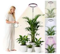 APXEL Lampada Per Piante, Lampada Da Piante A Spettro Completo, Collo D'oca A 360°, Lampade Coltivazione Con Timer 3/9/12h,72 Leds，10 Luminosità, 3 Modalità, Altezza Regolabile 30-165 Cm [F]