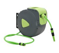 APXESS Avvolgitubo da parete 30, 2 m, meccanismo di avvolgimento automatico | Include ugello a spruzzo, materiale PVC, orientabile a 180 gradi, irrigazione da giardino
