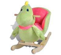 APXESS Dinosauro a dondolo, cavallo a dondolo con sedile, peluche verde | Imbottitura morbida, elevato comfort di seduta, per bambini dai 12 mesi in su