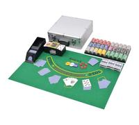 APXESS Set da poker con 600 chip laser, valigetta da casinò e mixer di | Include pulsante Dealer e carte da gioco, set completo per uso domestico