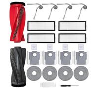 APZOVO Ricambio Accessori per Roborock Qrevo Curv/Qrevo Curv S5X / Qrevo Edge/Qrevo Edge S5A, 1 Spazzola Principale, 4 HEPA Filtro, 4 Spazzola Laterale, 4 Sacchetti di Polvere, 4 Panno